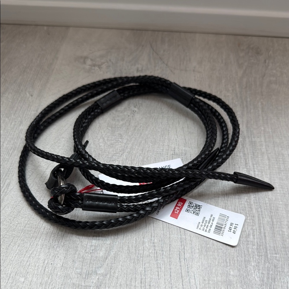 Uniqlo Black Braided Leather Belt